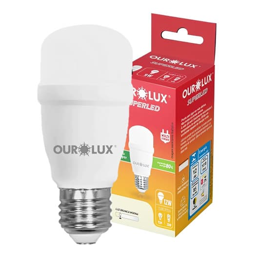 Kit 5 Lampada Bulbo Mini T 12w Luz Quente 3000k Amarela Bivolt E27