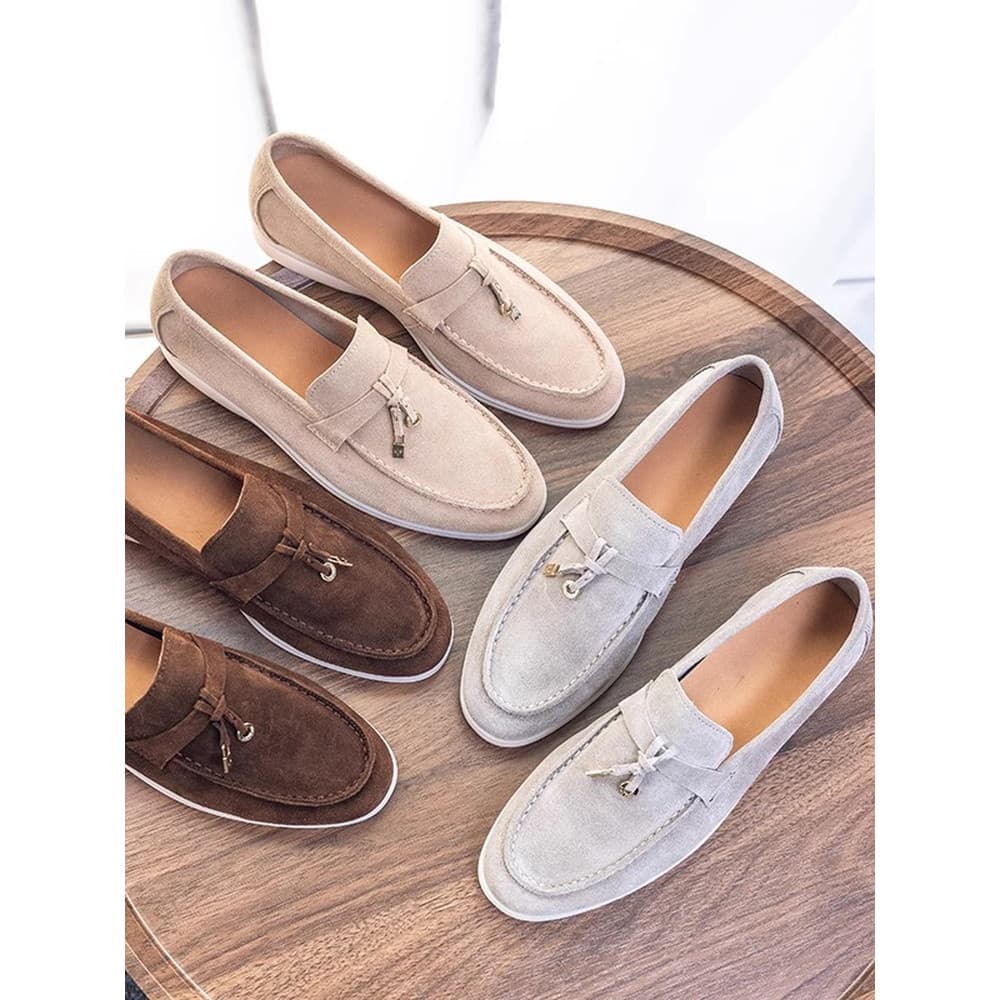 Verão novo estilo de couro genuíno borla mocassins homens casuais ervilhas sapatos preguiçosos ervilhas couro macio sapa