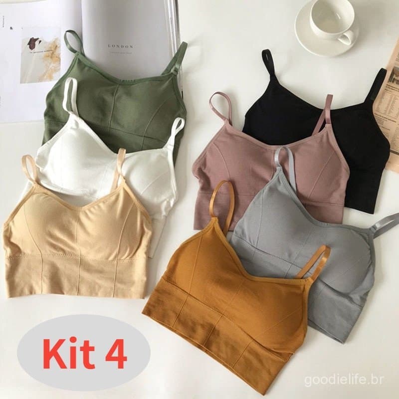 ZXYOUPING Kit 1/4 Fio Sem Costura Linda Alças De Ombro Ajustáveis Com Almofada De Peito Esportivo Sutiã