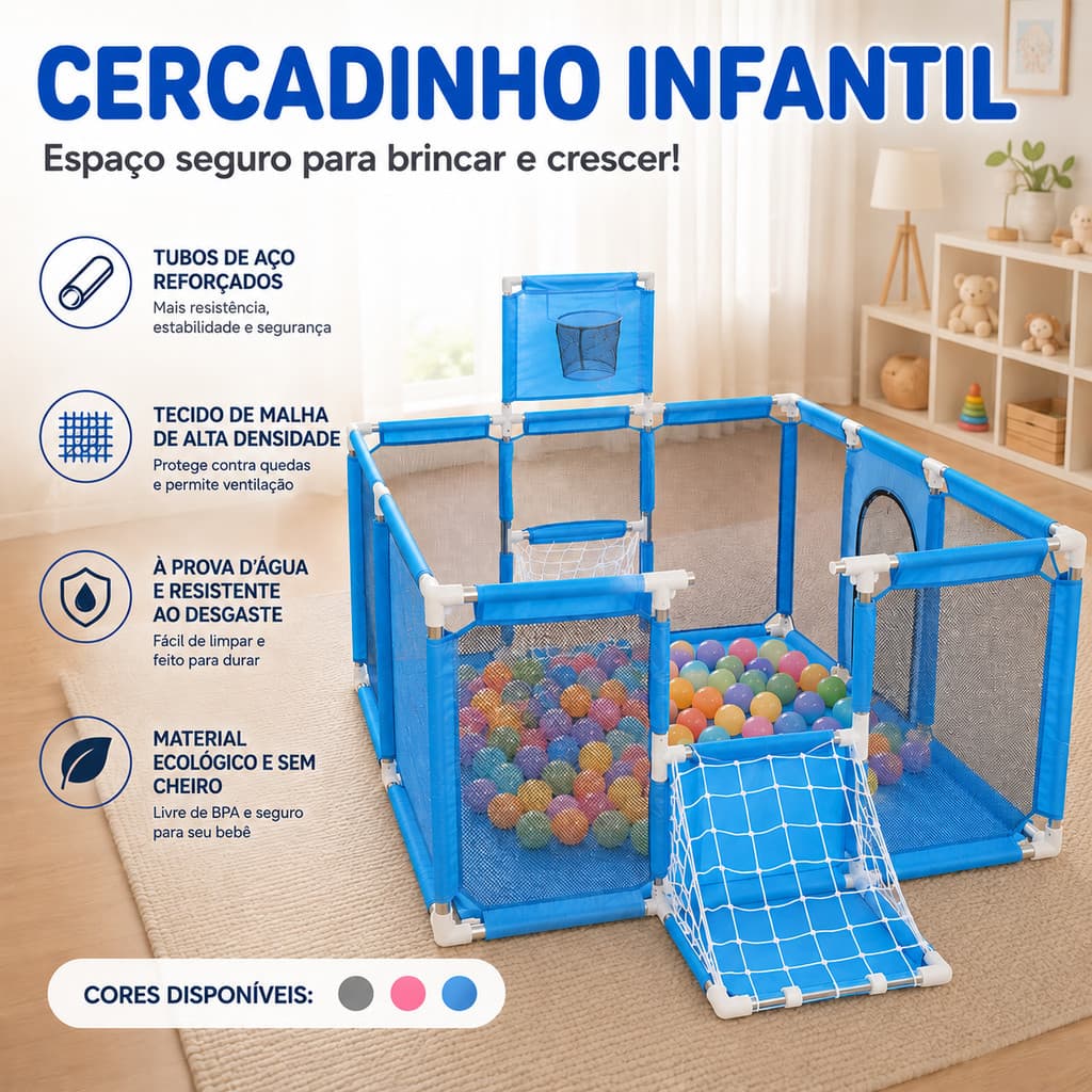 Cercadinho Bebê Chiqueirinho grande cercado portátil proteção infantil seguro para bebê criança menino menina lazer