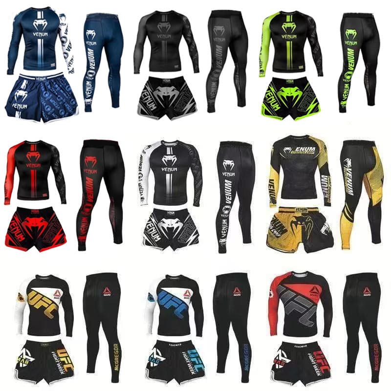 Caixa de boxe, luta, luta, MMA, esportes abrangentes, Fitness, treinamento de corrida, secagem rápida, terno de três peç