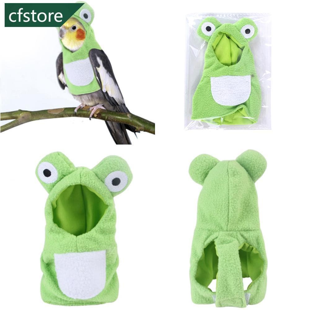 Roupas de Pelúcia Engraçadas em Forma de Sapo para Pássaros e Papagaios, Acessórios de Inverno Quentes com Capuz para An