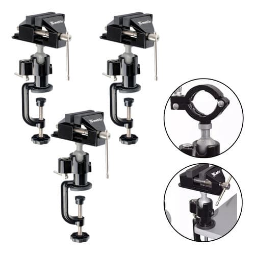 3 Mini Torno Morsa De Bancada Articulada Mtx 185089 Preto