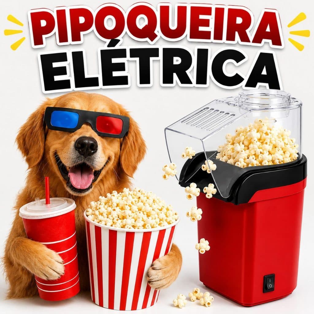Pipoqueira Elétrica Ar Quente Máquina Fazer Pipoca Sem Óleo VOLTAGEM 220v