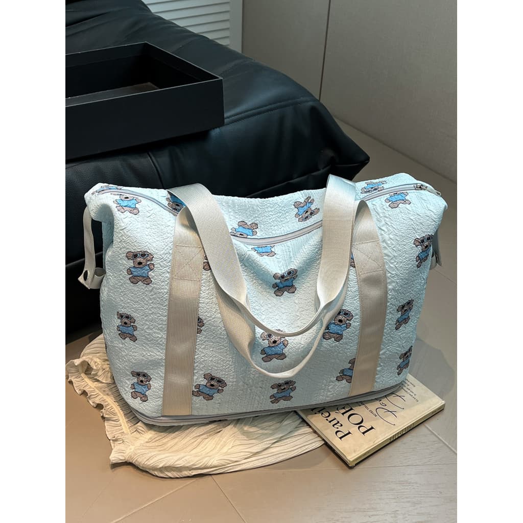 Bolsa de viagem de desenho animado de curta distância, grande capacidade, separação seca e molhada, viagem de negócios f