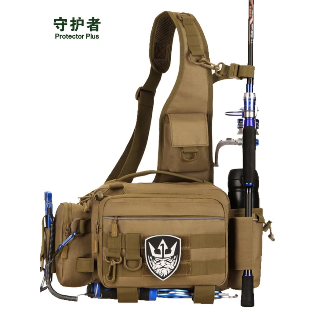 Nova bolsa de isca multifuncional bolsa de cintura masculina mensageiro ao ar livre bolsa de ombro grande capacida