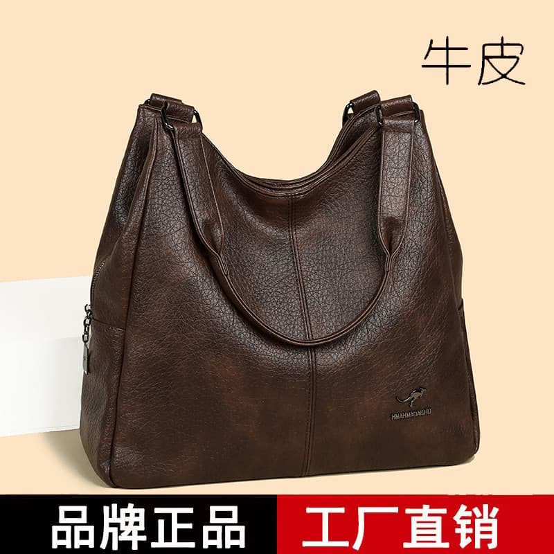 2026 novo estilo de couro genuíno bolsa feminina sacola grande capacidade trabalho Commuter bolsa de ombro All-Match bol
