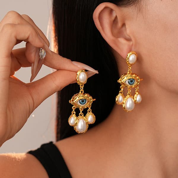 | 【cartelas de brincos feminino】 | kit brinco aço inoxidável ❀925 banhado a prata imitação de pérola High-End gota de ág