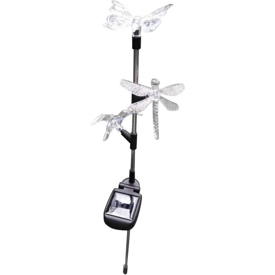 Luzes Solares Decorativas para Jardim em Forma de Beija-Flor, Borboleta e Libélula com Mudança de Cores para Decoração d