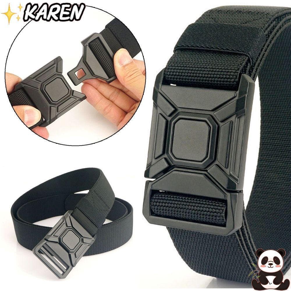Cinto Trançado De Nylon KAREN , Cintura Com Fivela De Plástico Ajustável Design De Marca De Luxo , Lazer