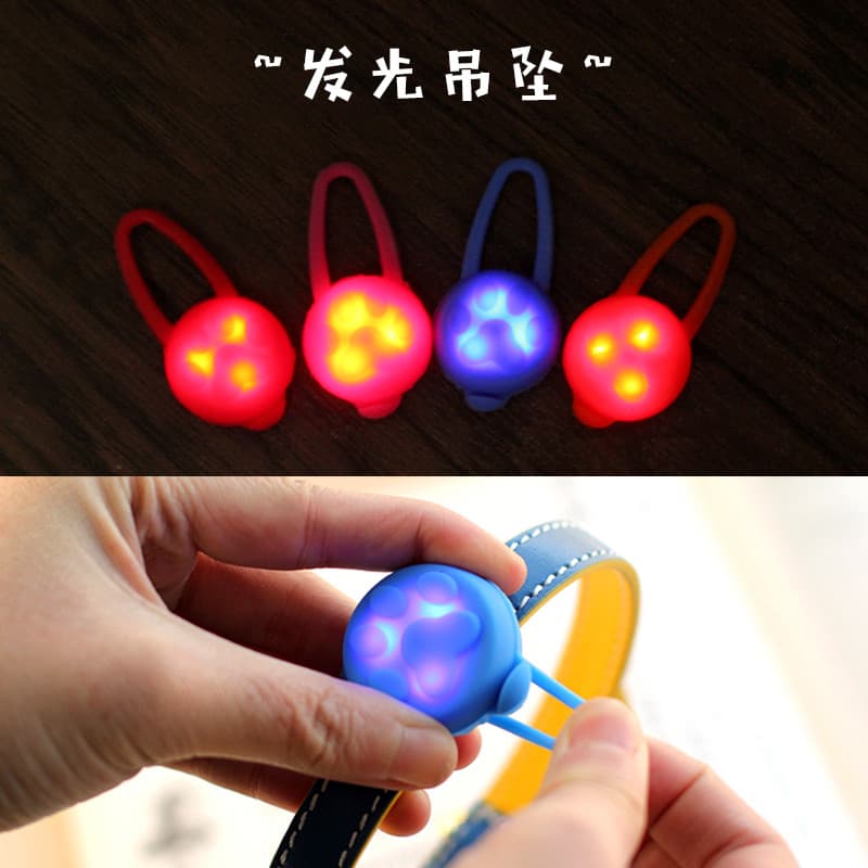 Luz para animais de estimação cão gato led luminoso Anti-perdido noite pisca Silicone pingente luminoso Teddy Golden Ret