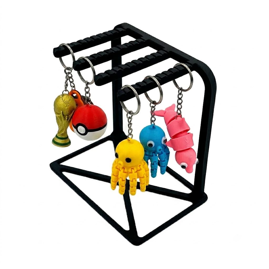 Expositor Organizador para Chaveiros com Dispenser de Mesa em PETG | Porta Chaveiros para Lojas, Feiras e Presentes