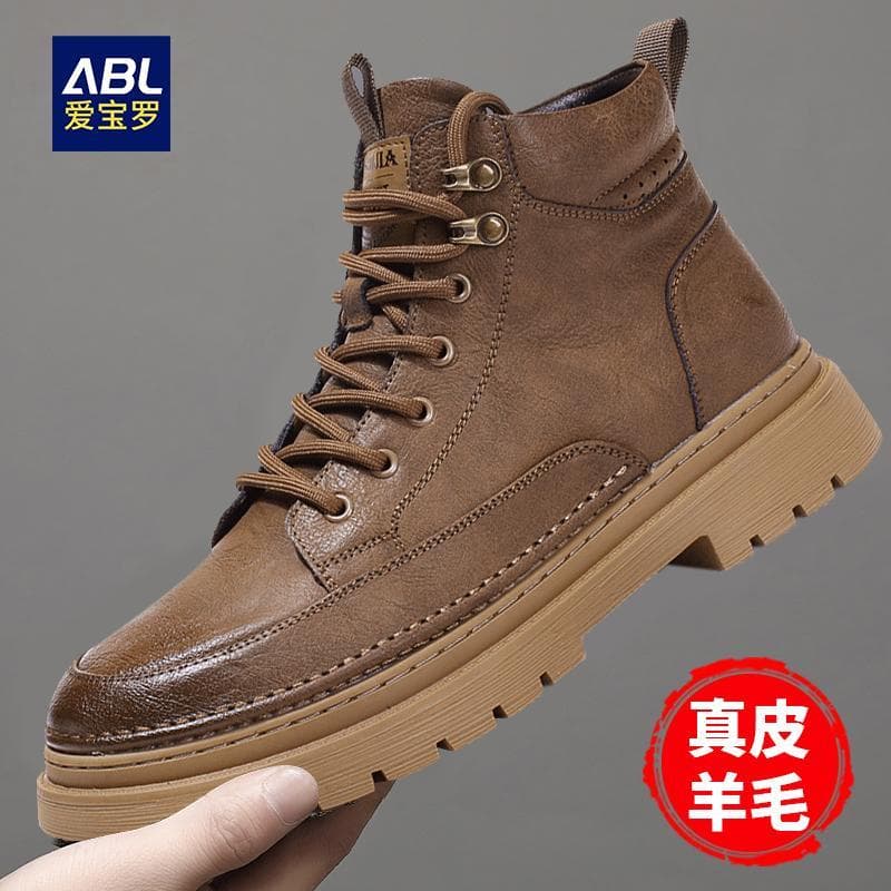 Martin botas masculinas 2026 novo estilo outono inverno forro de lã couro genuíno ferramentas botas masculinas de alta q