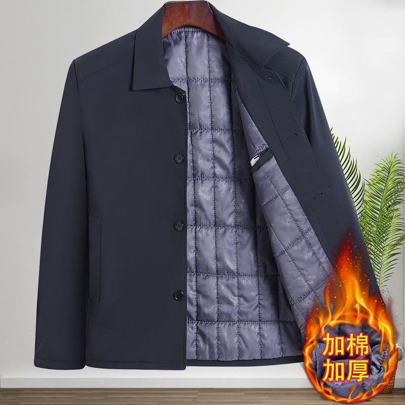 Outono inverno grosso jaqueta masculina de meia-idade idosos algodão engrossado pai topo tamanho grande jaqueta Casual s