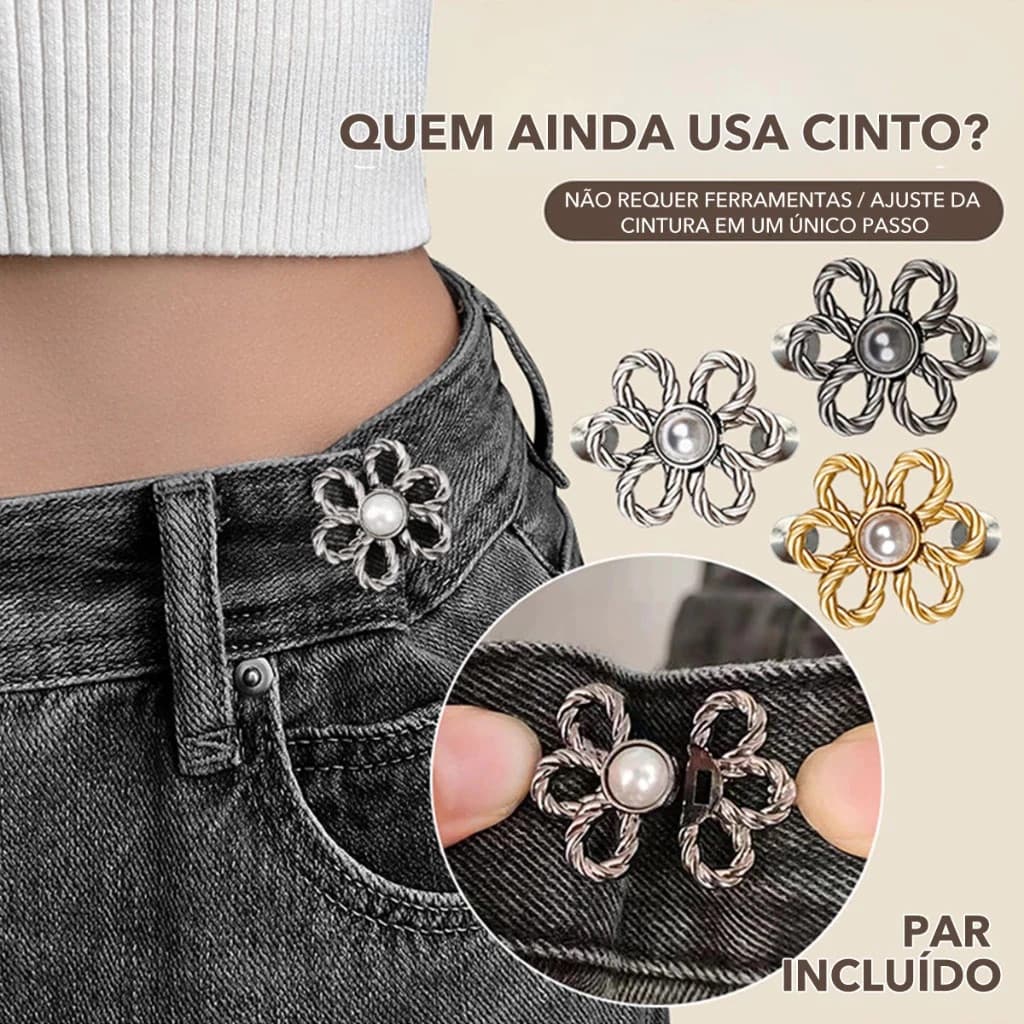 Kit Alfinete De Cintura Pérola E Strass ， Prendedor De Roupas Ajustável Antiderrapante Para Vestido/Calça