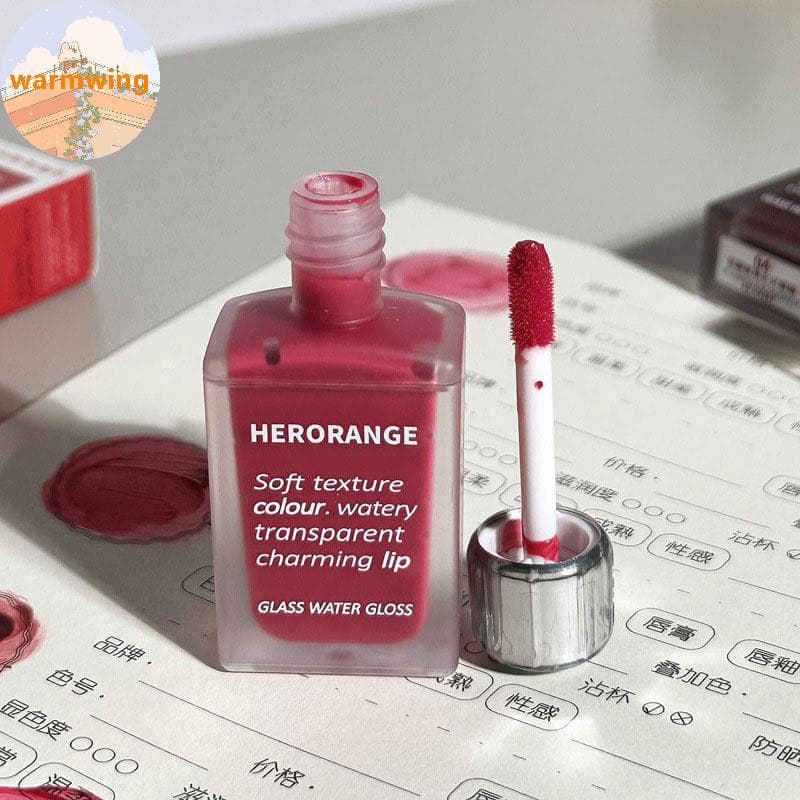Warmwing HERORANGE Transparente Água Brilhante Lip Gloss Espelho Geléia Líquido Lipstis Hidratante De Longa Duração Tint