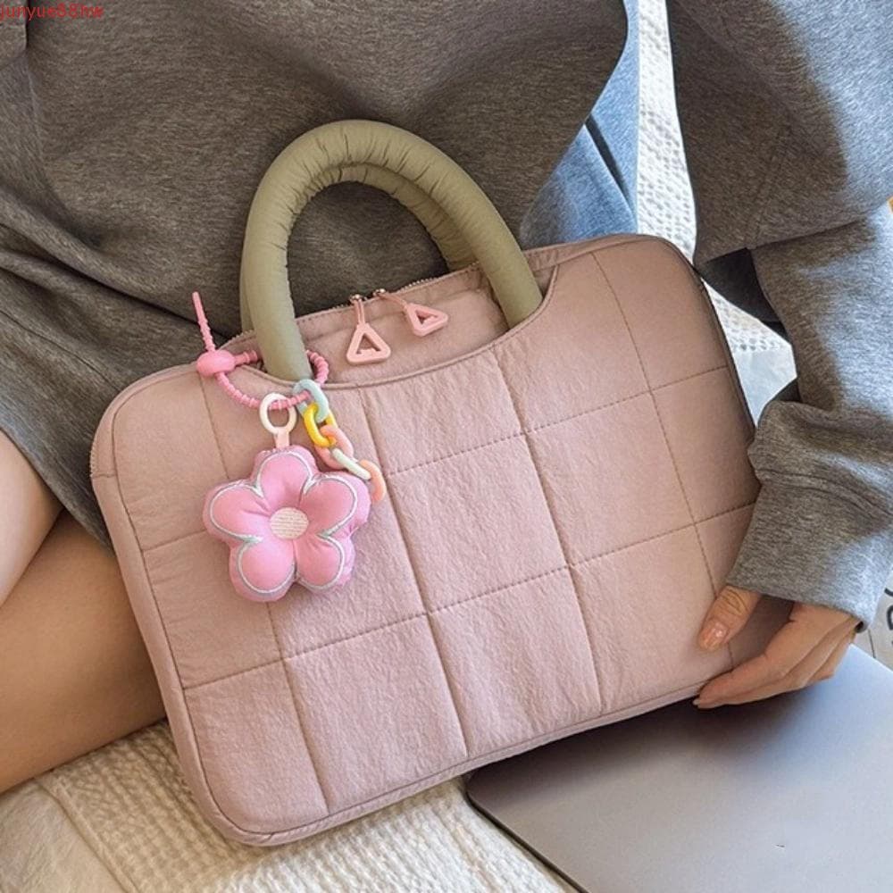 Bolsa Para Computador JUNYUE , Capa Fofa Laptop De 14 Polegadas , Portátil Elegante Com Pingente Tablet E Escritório