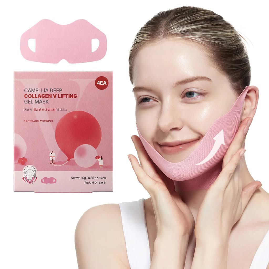 [Levantamento e Firmeza] Máscara em Gel Camellia Deep Collagen para Lifting do Queixo – Cuidado para Pescoço e Linha do