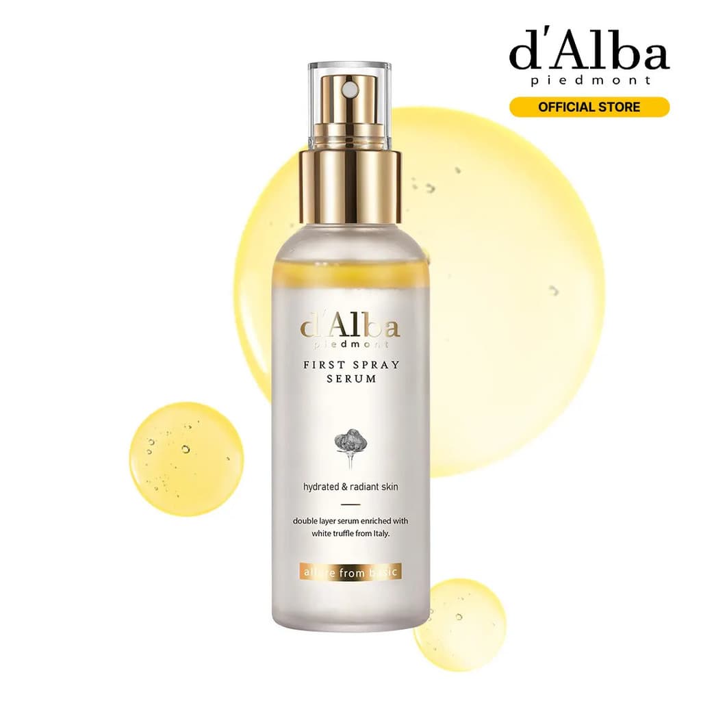 [OFFICIALd'Alba] Sérum em Spray de Trufa Italiana, Cuidado Vegano, Hidratante Facial, Sérum Iluminador para uma Pele Rad