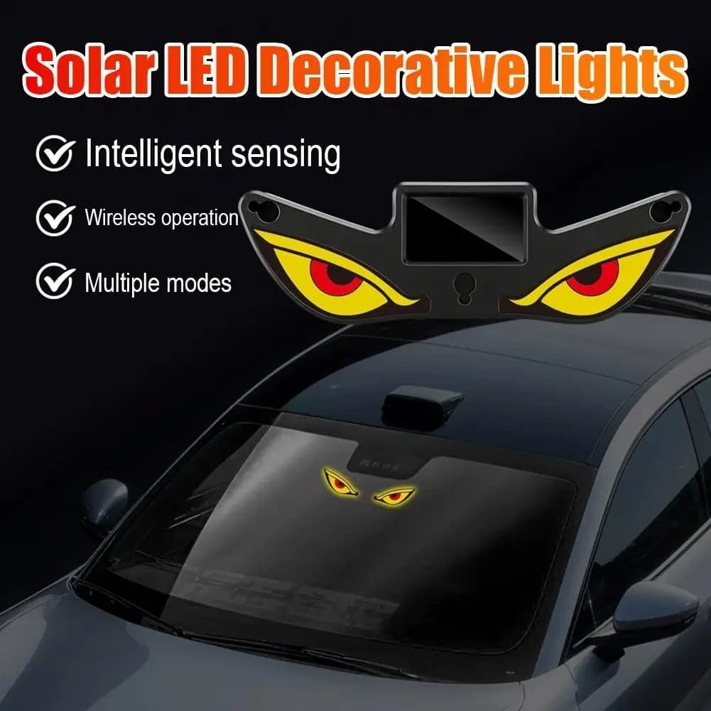 1 Peça Luzes De Néon Da Janela Traseira Do Olho Diabo Alerta Segurança Brilho Alto Para Decoração De Carro