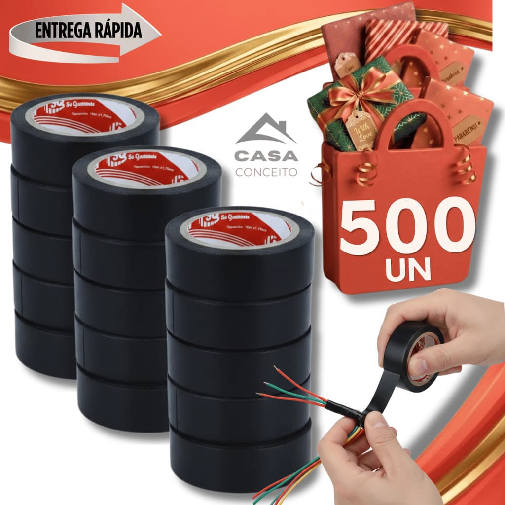 Jogo Fitas Isolantes Preta Antichamas 5 Metros Resistência Isolante Fios Cabos Elétricas Praticidade