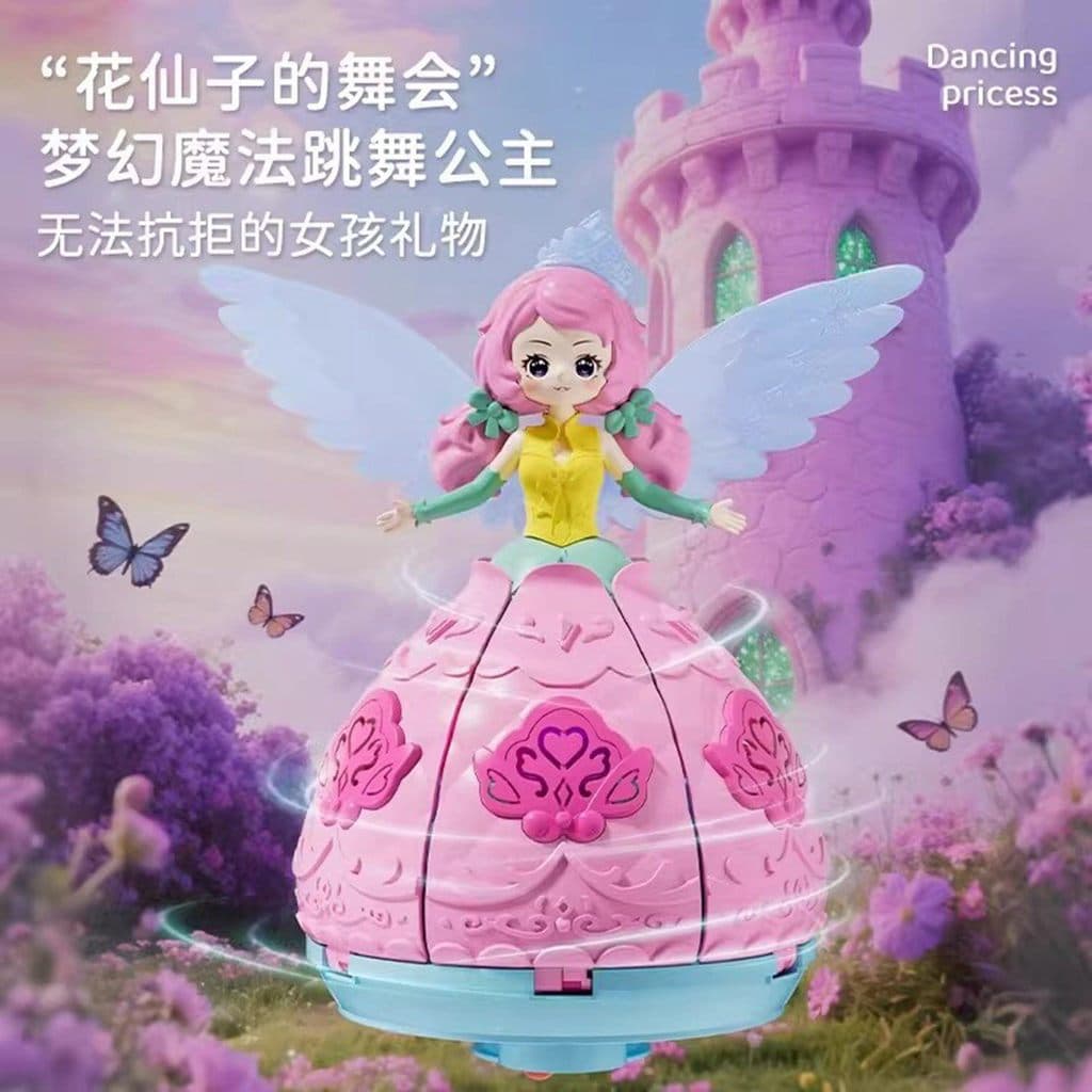 Hongnen magia neve princesa cantando dança brinquedo elétrico Universal girando dia da menina presente do dia das crianç