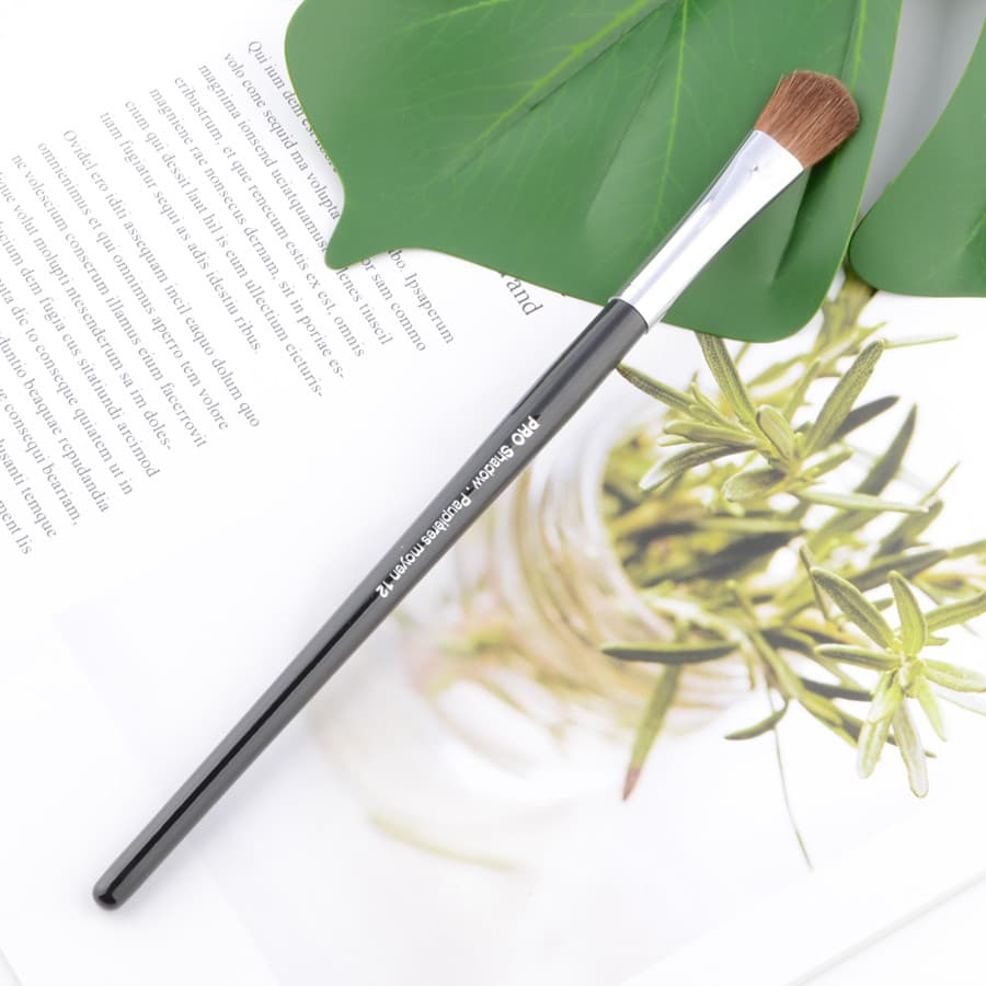 Casa de seda No. 12 pônei cabelo haste longa grande profissional sombra escova de olho Base cor ferramenta beleza maquia