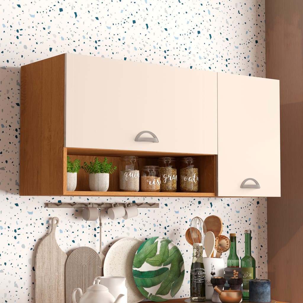 Armário Aéreo para Cozinha Star 2 Portas Armário Suspenso Lavanderia Banheiro