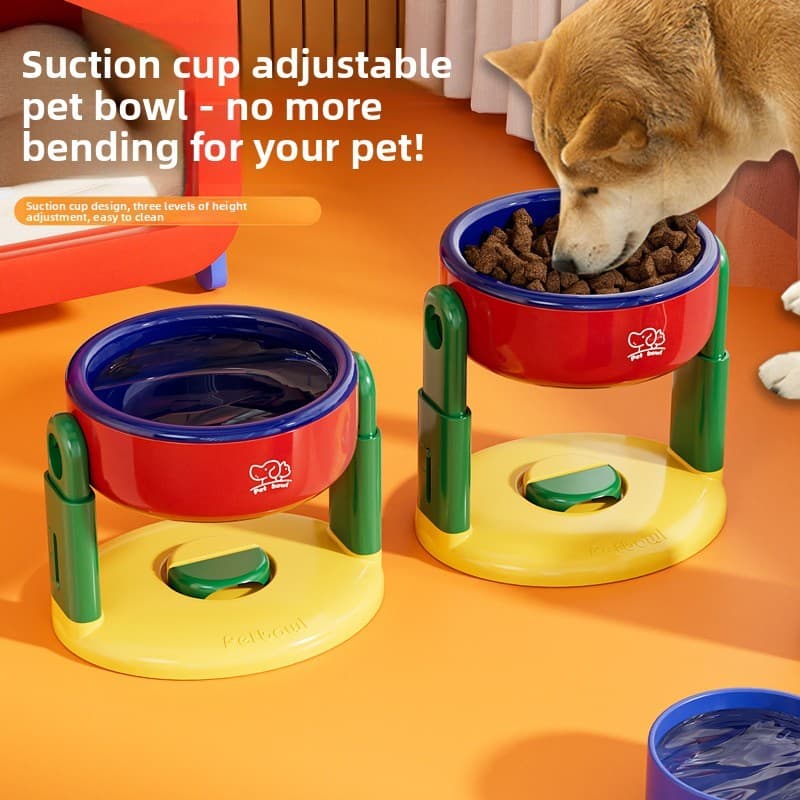 Ventosa Pet tigela levantamento ajustável comida de gato comida de cachorro tigela de água proteger coluna Cervical boca