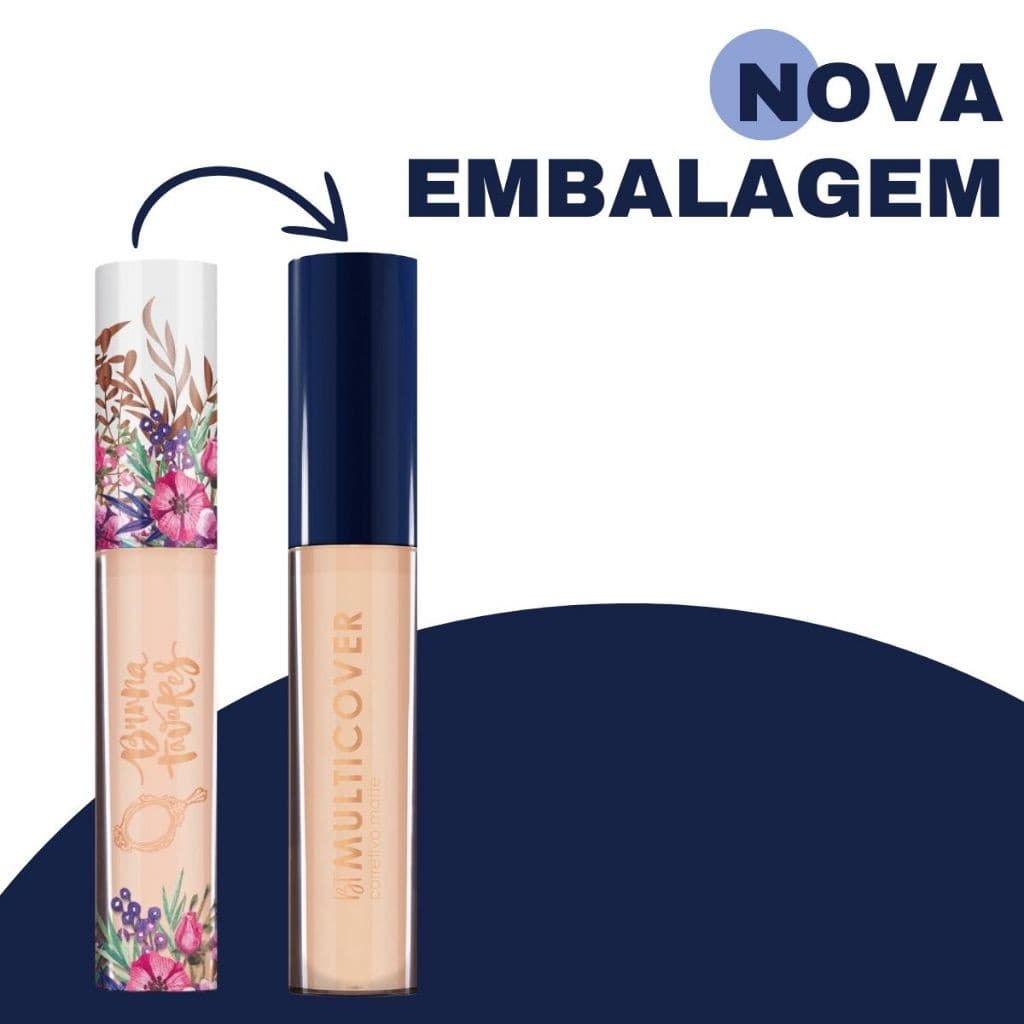BT Multicover Corretivo Líquido Bruna Tavares Alta Cobertura Acabamento Natural Longa Duração