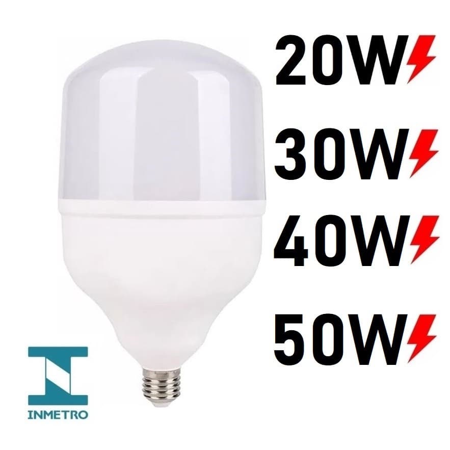 Lâmpada Led Bulbo 20w, 30w, 40w, 50w E27 Bivolt 6500K Branco Frio