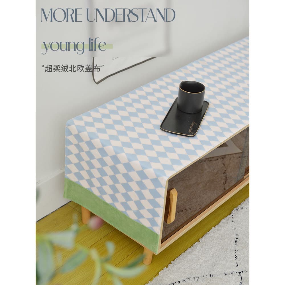 Toalha de mesa estilo Ins para armário de TV, tira longa, pequena, fresca, capa de mesa de centro, pano, Anti-poeira, to