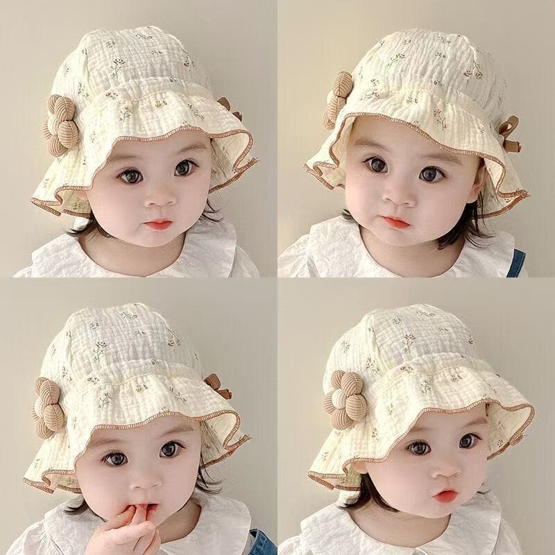 Verão feminino chapéu do bebê verão pára-sol respirável bebê menina vaso de flores chapéu infantil crianças balde chapéu