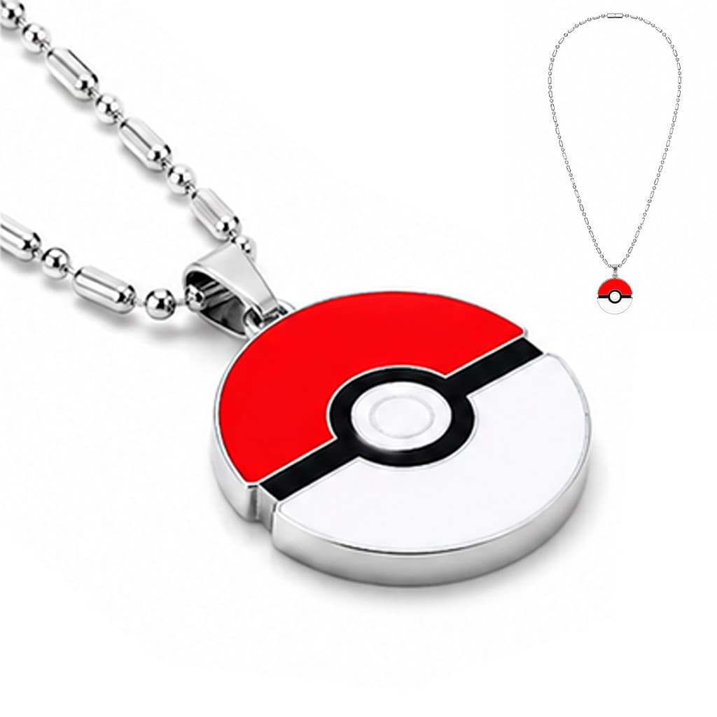 Colar Estilo Poké Bola Pingente Geek Anime Presente Criativo Gamer Cosplay