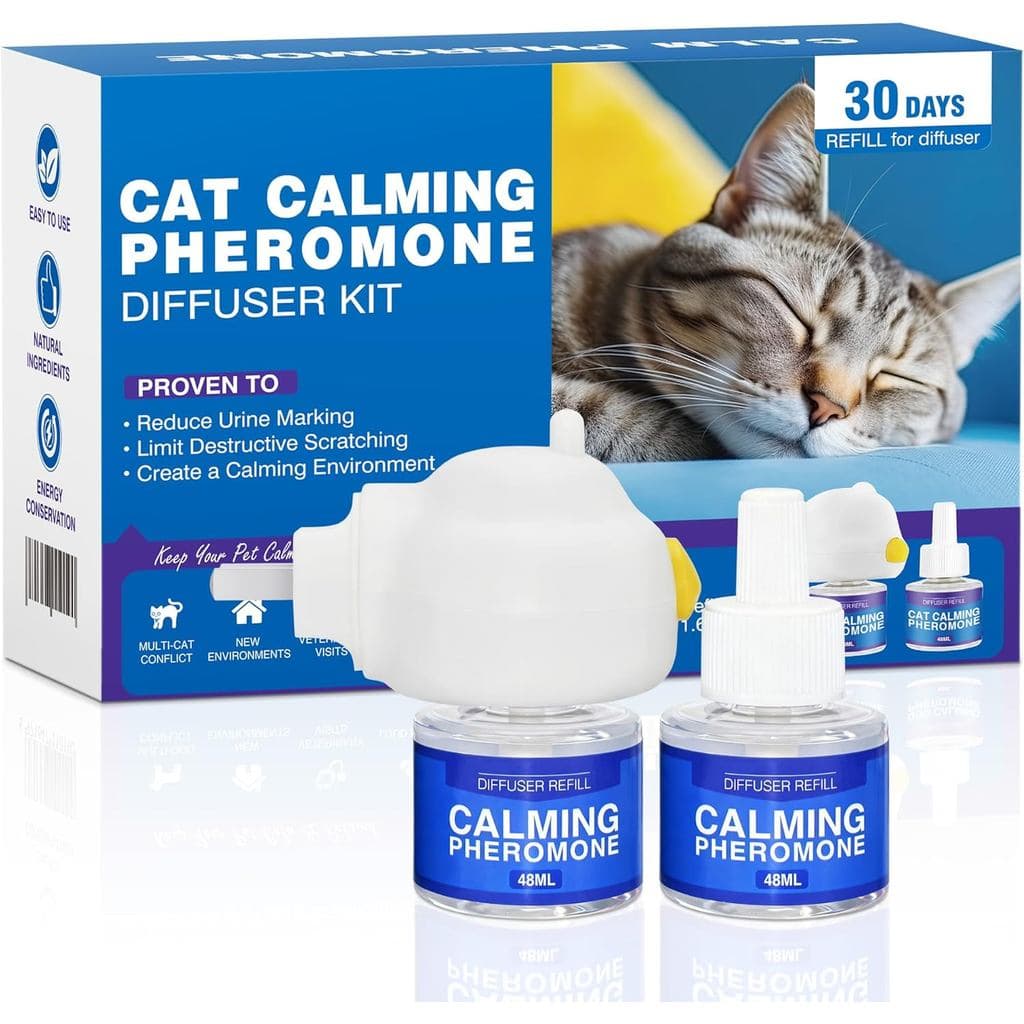 Difusor Calmante para Gatos com Feromônios, Alivia Eficazmente a Ansiedade e o Estresse, Refil de Difusor Calmante com F