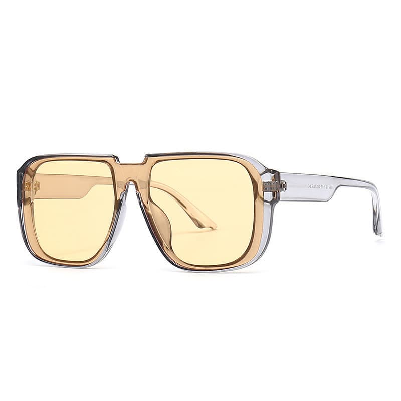 Óculos de Sol Masculinos Retro Quadrados de Peça Única com Lentes Espelhadas UV400 Estilo Fashion LVH8