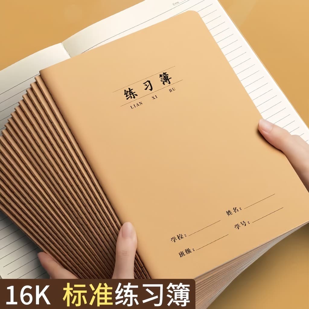 Livro de exercícios de papel Kraft Livro de exercícios 16k Espessado Alunos do ensino médio Livro de exercícios dedicado