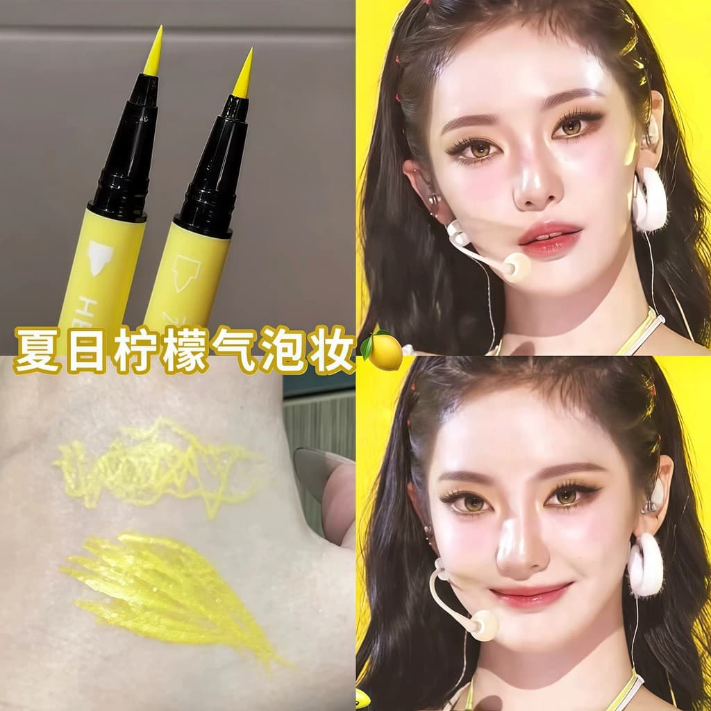 Ningning Mesmo Estilo Amarelo Sob Chegada!Caneta delineadora líquida de ponta dupla à prova d'água sem manchas azul ouro