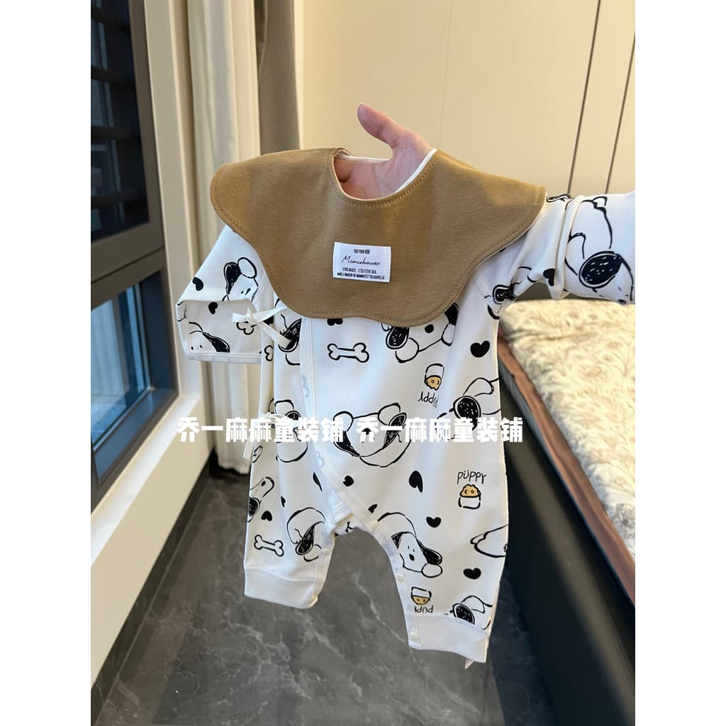 [Outono inverno primavera Base 100 algodão] roupas de bebê primavera outono puro algodão recém-nascido monge roupas deso
