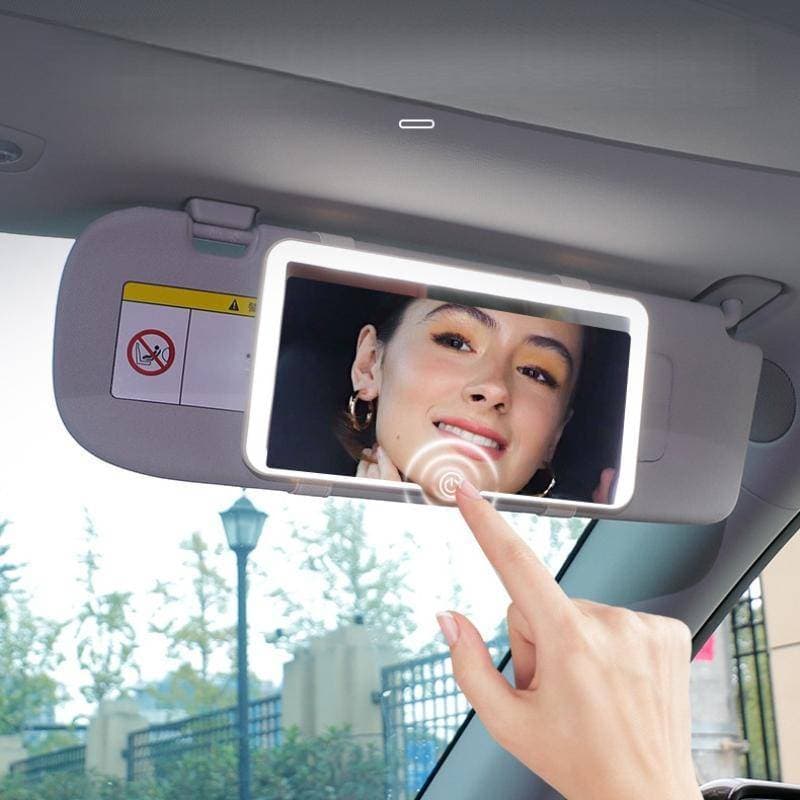 1 Pçs Feminino Recarregável Luz De Preenchimento Universal Fino Espelho Vaidade Espelhos Interiores Do Carro Placa Visei