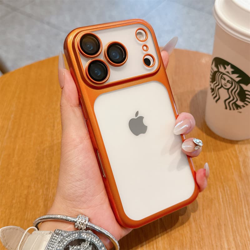 IPhone17promax Galvanoplastia Fosco PC Phone Case iPhone17 Capa Dura Molecular Precisa