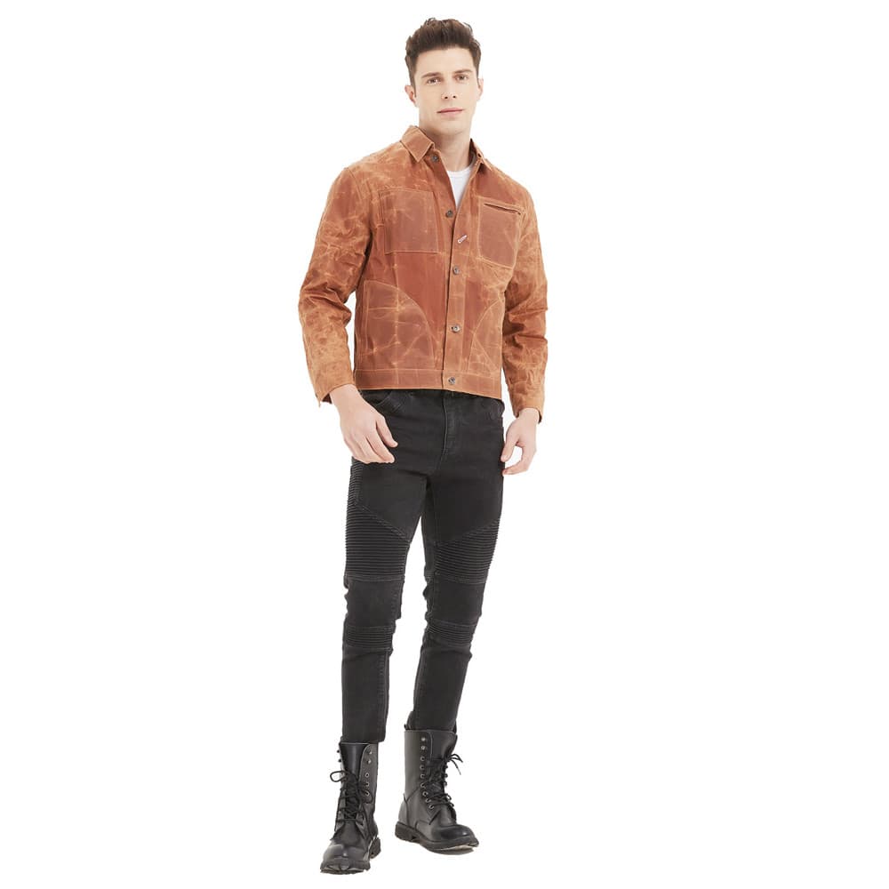 Americano Retro Casual jaqueta ao ar livre na moda lona superior jaqueta de cera óleo masculino cara resistente à prova