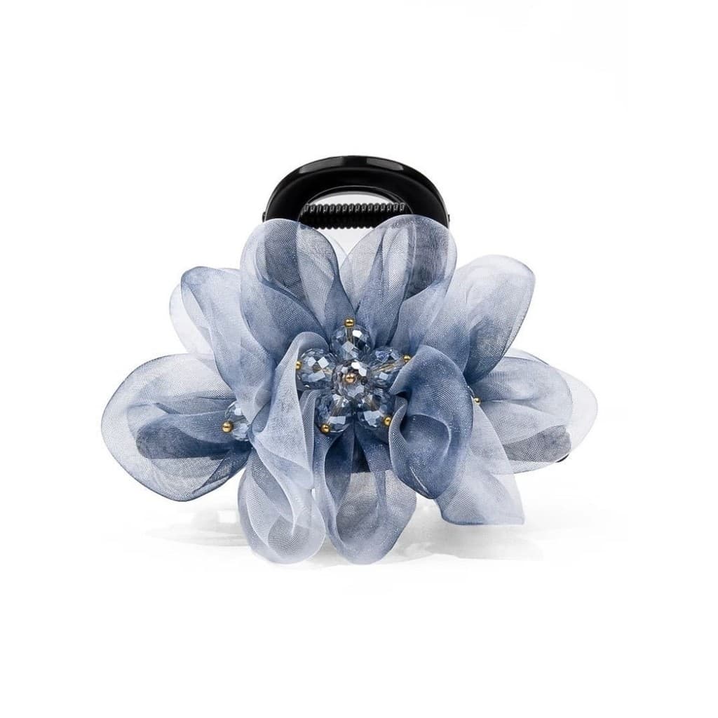 Flor de três dentes Grab clip volta cabeça cabelo tubarão clipe cocar cristal grânulo acessórios para o cabelo influenci