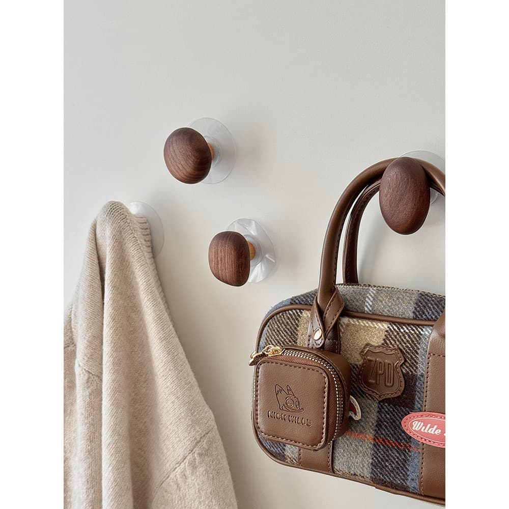 Gancho de nogueira Medieval, Rack de entrada sem perfuração, gancho de casaco, forte suporte de carga, cozinha, Viscose
