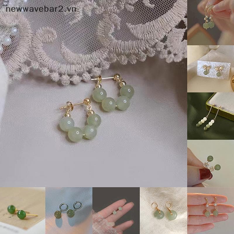 Brincos De Jade Vintage Novo Estilo Para Mulheres , Imitação Requintada Calcedônia .