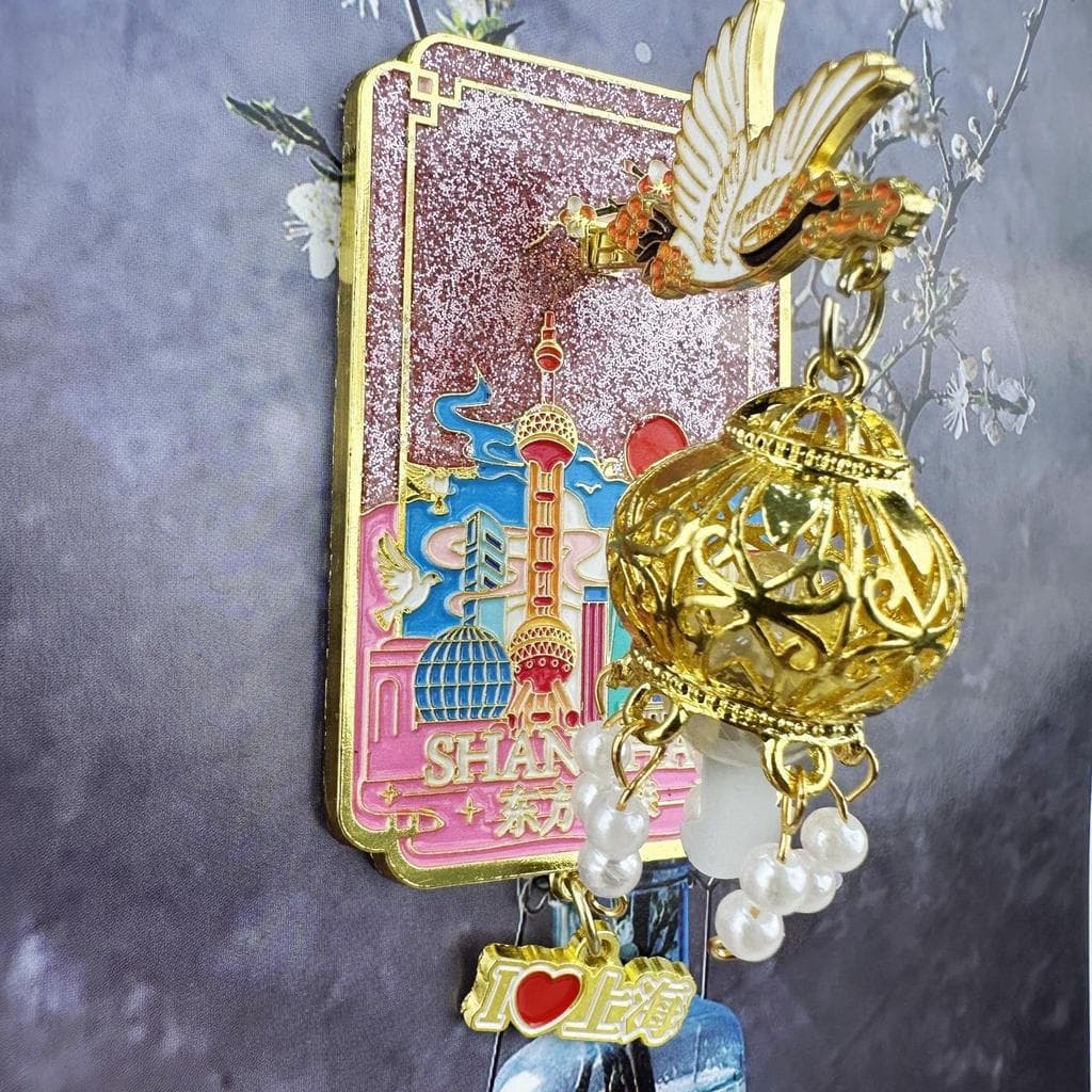 Lanternas de Metal Shanghai podem brilhar luzes adesivos de geladeira Oriental pérola torre Cultural criativa lembranças