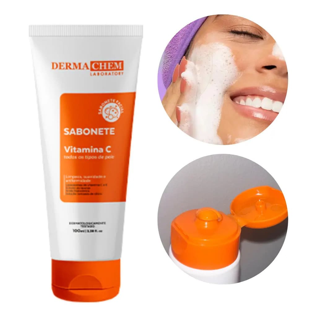 Sabonete Líquido Dermachem Vitamina C E Hipoalergênico 100ml Gel Facial
