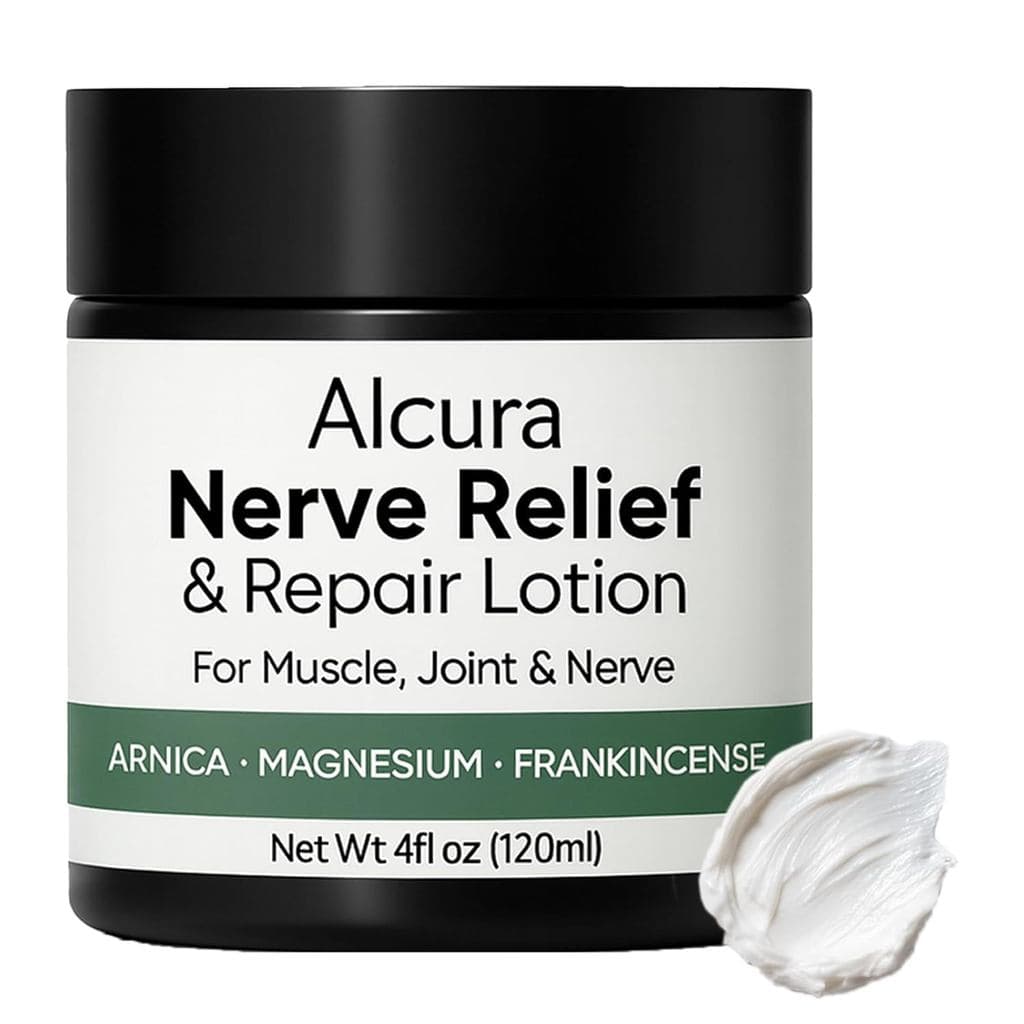 Creme Nervoso Alcura, Loção Revitalizante para Neuropatia com Arnica e Magnésio para Joelho, Lombar, Pescoço, Mãos e Pés
