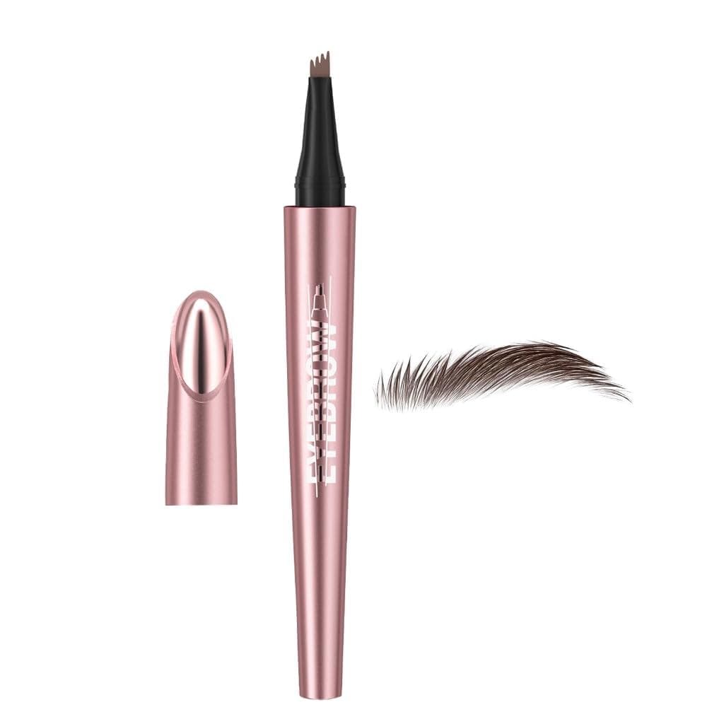 Caneta para Sobrancelhas à Prova d'Água com 4 Pontas Micro Garfo para Maquiagem Feminina