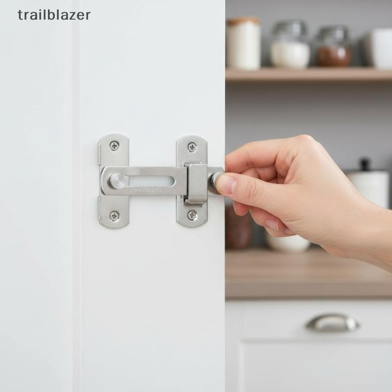 Trava De Porta Plana De Aço Inoxidável , Resistente , Antiferrugem , De Longa Duração , Com Parafusos De Montagem Para U